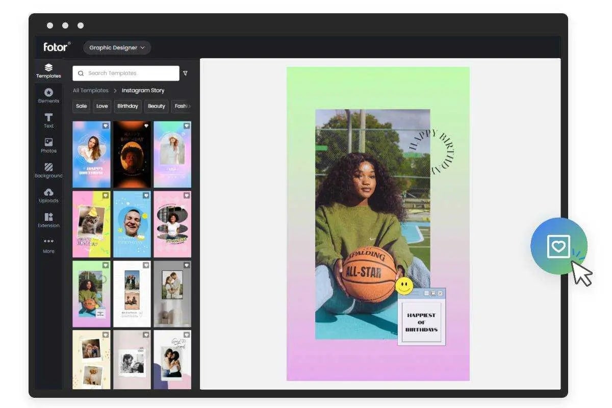 Fotor online Instagram story maker