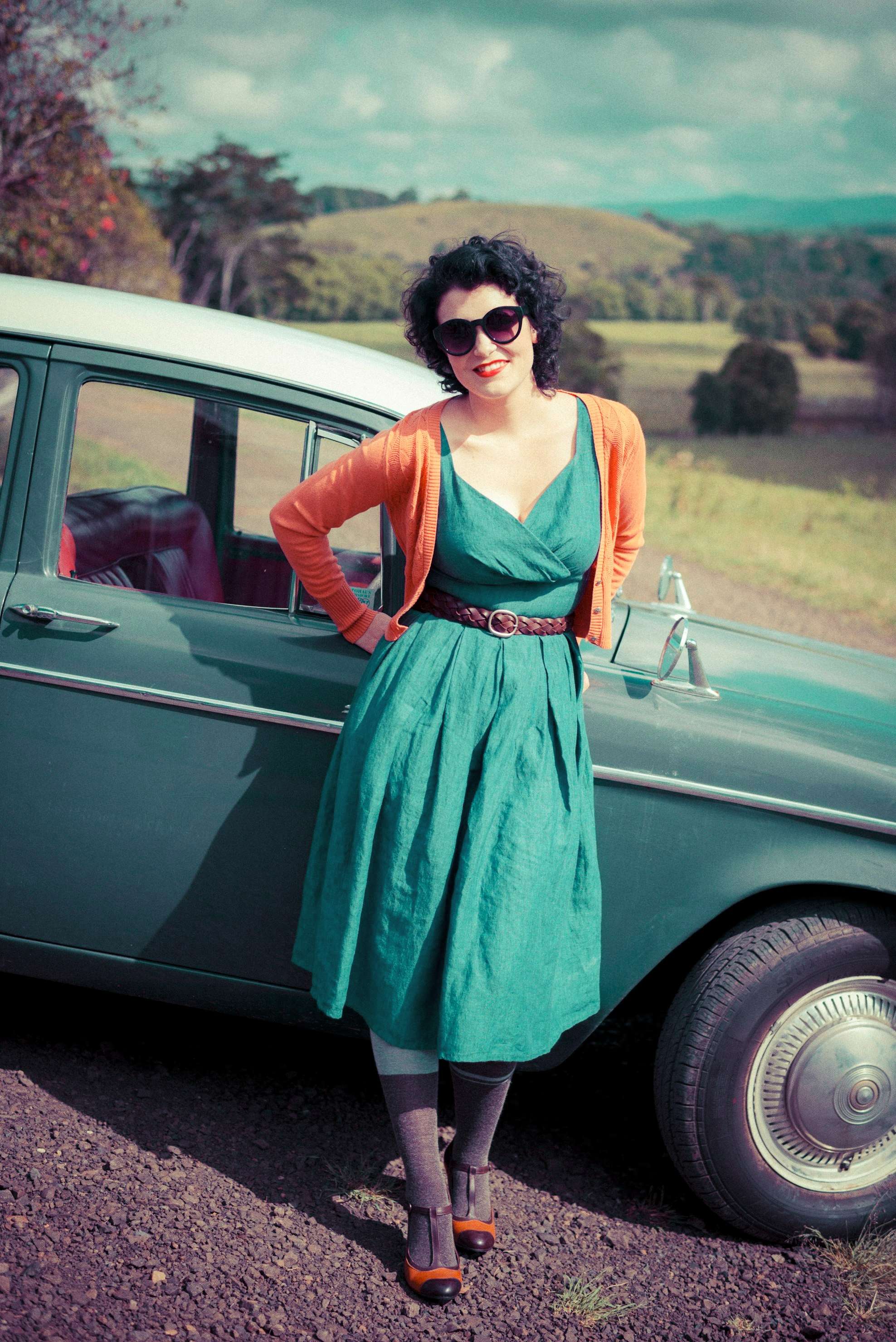 add vintage filter to a vintage lady photo