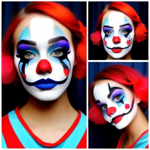 a clown in face paint makeup