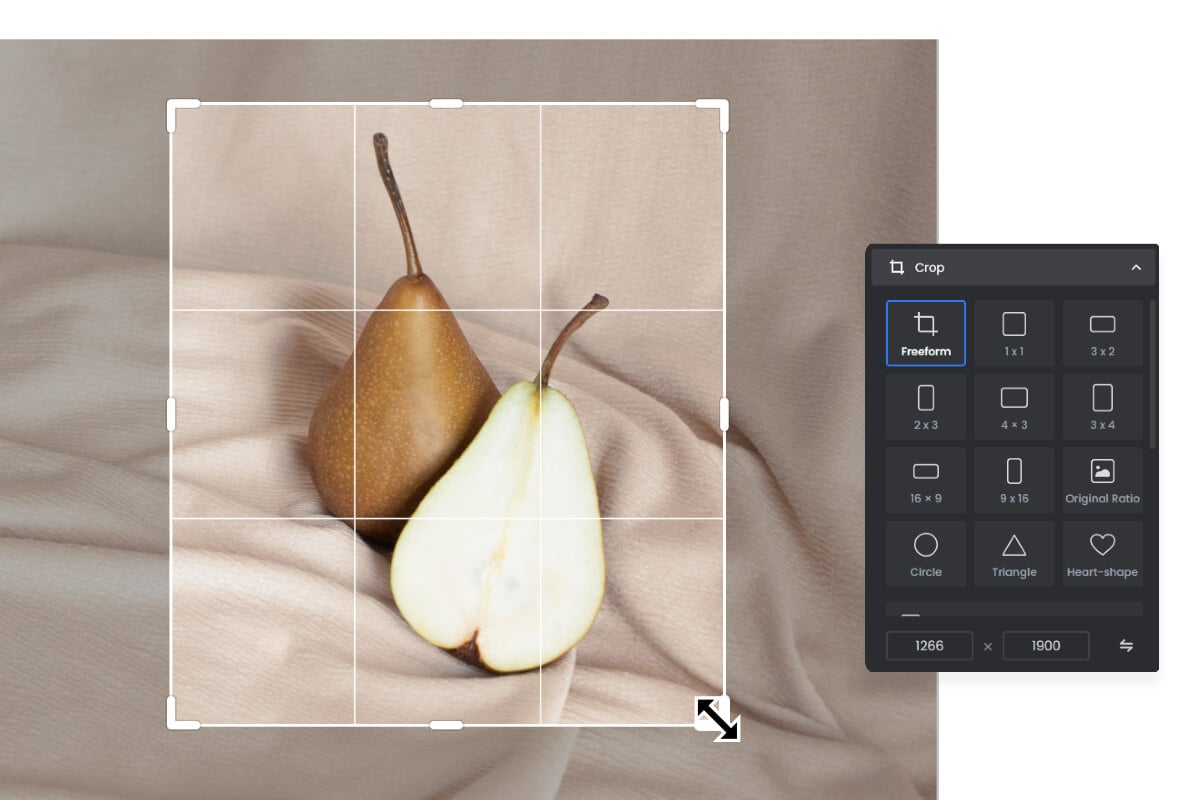 crop a pear image