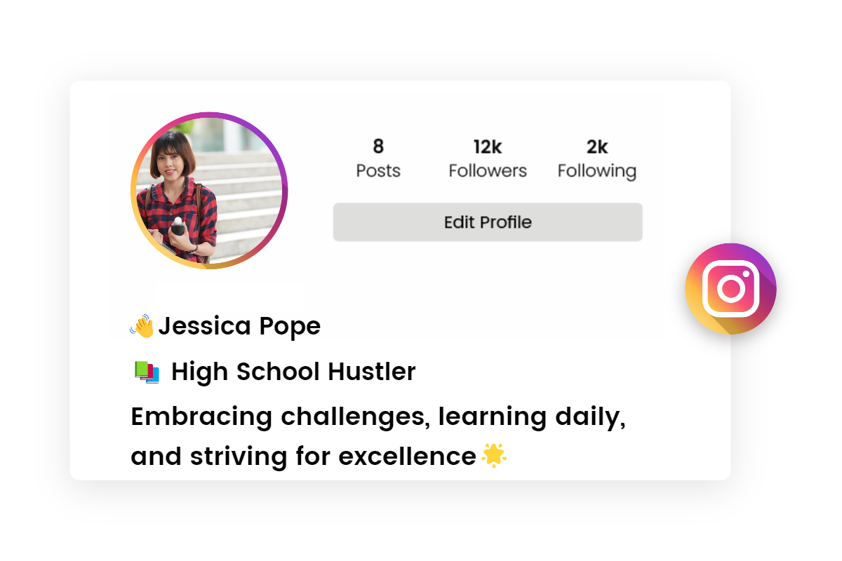 instagram bio for high school student