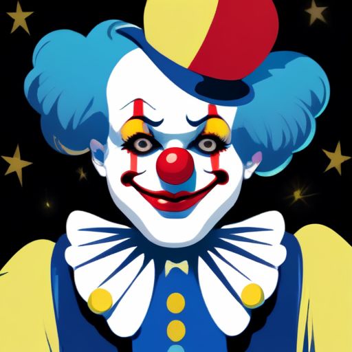 a man in traditional clown makeup